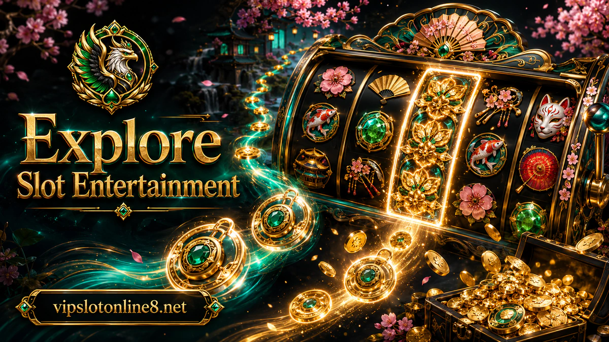 vipslot slot games reel close-up with emerald gems, lucky-seven shapes and narrowing symbol motion